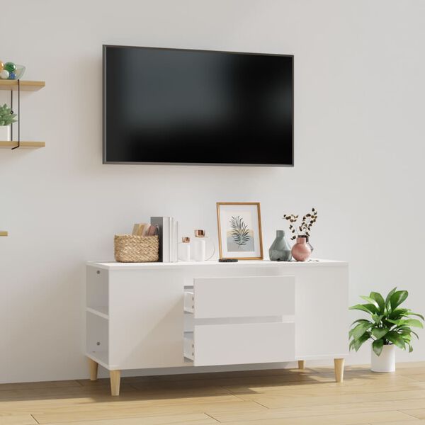 vidaXL TV skř&iacute;ňka b&iacute;l&aacute; 102x44,5x50 cm kompozitn&iacute; dřevo