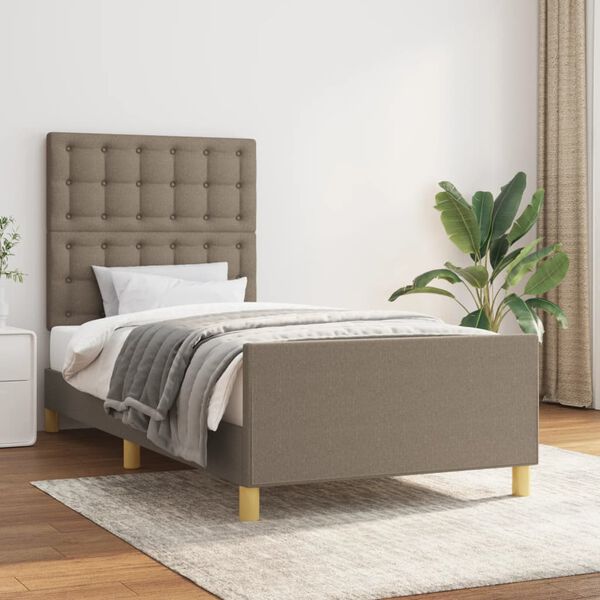 vidaXL R&aacute;m postele bez matrac&iacute; taupe 90x200 cm textil