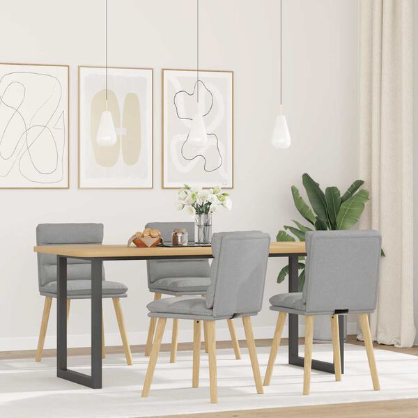 vidaXL Otočné jídelní židle 4 ks Oblak šedá textil