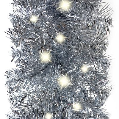 vidaXL Vánoční girlanda s LED světýlky 10 m stříbrná