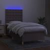 vidaXL Box spring postel s matrac&iacute; a LED taupe 80 x 200 cm textil