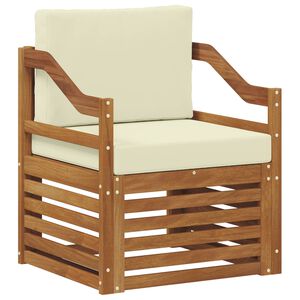 vidaXL Venkovn&iacute; pohovka Masivn&iacute; ak&aacute;ciov&eacute; dřevo a polyester Př&iacute;rodn&iacute;