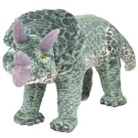 vidaXL Stojící plyšová hračka dinosaurus triceratops zelený XXL