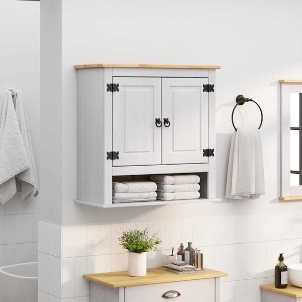 vidaXL Z&aacute;věsn&aacute; skř&iacute;ňka s &uacute;loži&scaron;těm Corona B&iacute;l&aacute; 70 x 33 x 71,5 cm