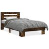 vidaXL R&aacute;m postele kouřov&yacute; dub 75 x 190 cm kompozitn&iacute; dřevo a kov