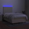 vidaXL Box spring postel s matrac&iacute; a LED kr&eacute;mov&aacute; 120x190 cm textil