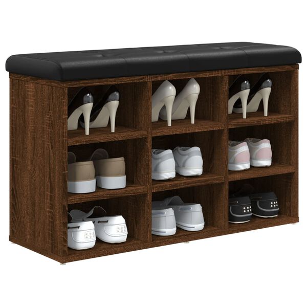 vidaXL Lavice s botníkem hnědý dub 82 x 32 x 50 cm kompozitní dřevo