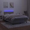 vidaXL Box spring postel s matrac&iacute; a LED světle &scaron;ed&aacute; 120x190 cm samet