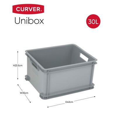 Curver Úložné boxy Unibox 3 x 30 l stříbrné