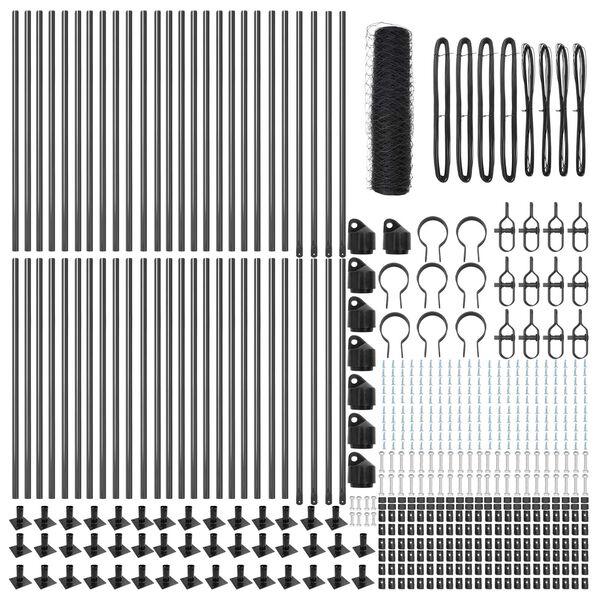 vidaXL Plotov&yacute; sloupek. &Scaron;ed&aacute; 100 x 0,8 m (50 mm s&iacute;ť) Ocel a PVC