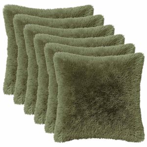 vidaXL Povlak na pol&scaron;t&aacute;ř 6 ks HEERLEN Zelen&aacute; 30 x 30 cm PV fleece
