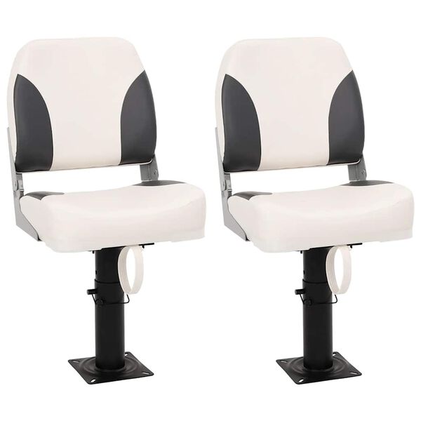 vidaXL Skl&aacute;dac&iacute; lodn&iacute; sedadla, 2 kusy, n&iacute;zk&eacute; opěradlo