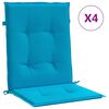 vidaXL Podu&scaron;ky na židli n&iacute;zk&eacute; opěradlo 4 ks modr&eacute; 100x50x3 cm oxford