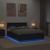 vidaXL R&aacute;m postele s LED p&aacute;sky Čern&aacute; 150 x 200 cm kompozitn&iacute; dřevo