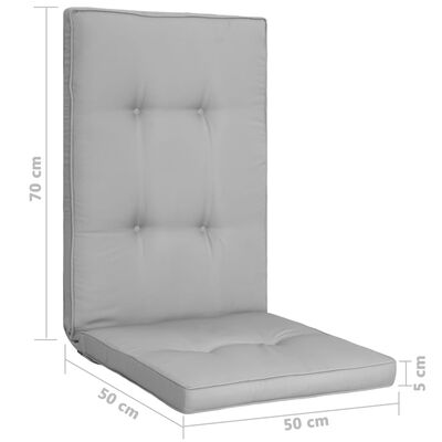 vidaXL Podušky na zahradní židle 2 ks šedé 120 x 50 x 5 cm