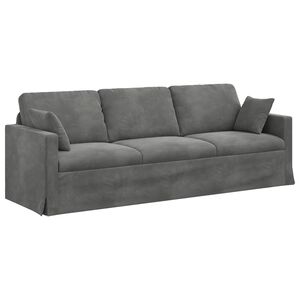 vidaXL Pohovka Tmavě &scaron;ed&aacute; 228 x 78 x 80 cm samet