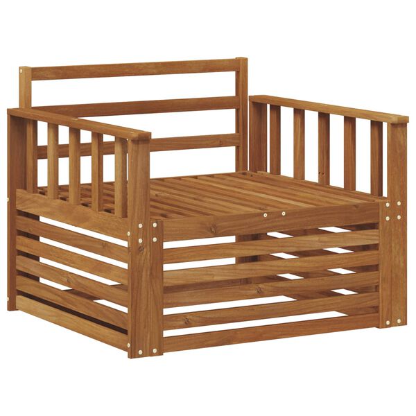 vidaXL 2 Kus Pohovka s opěrkami Masivn&iacute; ak&aacute;tov&eacute; dřevo Př&iacute;rodn&iacute;