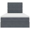 vidaXL Postel s úložným prostorem a LED osvětlením s čelo Tmavě šedá