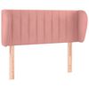 vidaXL Čelo postele typu u&scaron;&aacute;k růžov&aacute; 103x23x78/88 cm samet