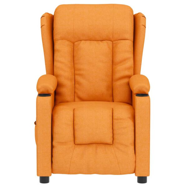 vidaXL Zvedací masážní křeslo tmavě žluté textil