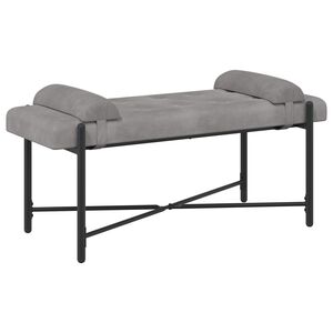 vidaXL Lavice s knofl&iacute;ky a pol&scaron;t&aacute;ři Světle &scaron;ed&aacute; 110 x 40 x 46 cm Samet