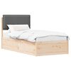 vidaXL R&aacute;m postele s čalouněn&yacute;m čelem s čelo Tmavě &scaron;ed&aacute; 75 x 190 cm