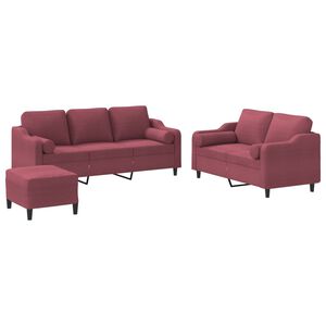vidaXL 3d&iacute;ln&aacute; sedac&iacute; souprava s pol&scaron;t&aacute;ři v&iacute;nov&aacute; textil