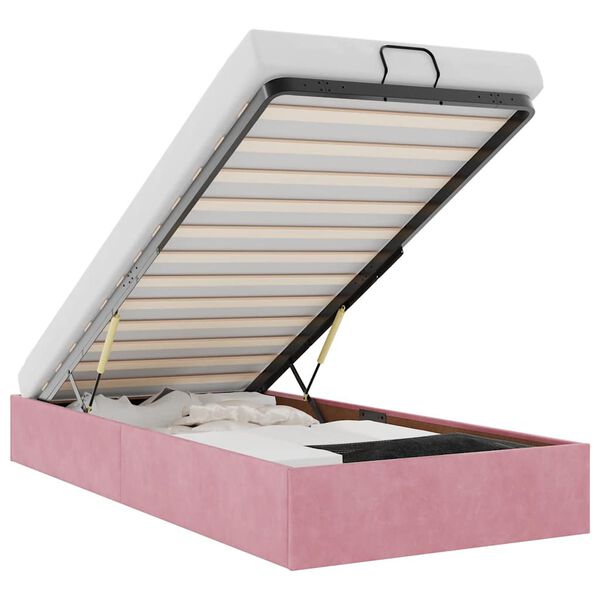 vidaXL Osmanský rám postele bez matrace růžová 80x200 cm samet
