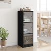 vidaXL Highboard se skleněnými dvířky černý 35 x 37 x 109 cm