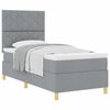 vidaXL Postel s boxspringem s čelo Světle &scaron;ed&aacute; 90 x 200 cm textil