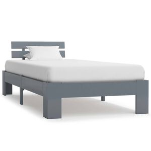 vidaXL R&aacute;m postele &scaron;ed&yacute; masivn&iacute; borov&eacute; dřevo 90 x 200 cm