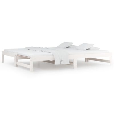 vidaXL Výsuvná postel bílá 2x (80 x 200) cm masivní borovice