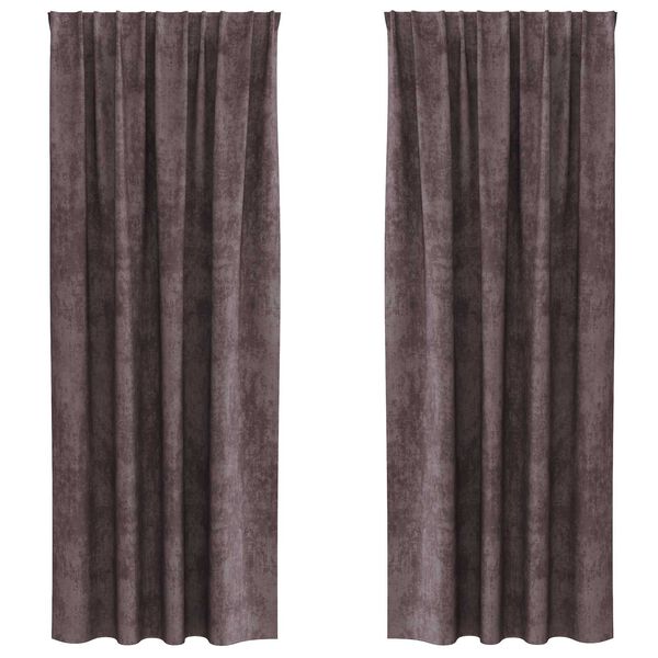 vidaXL Sametov&eacute; z&aacute;věsy se z&aacute;clonami 2 pcs Hněd&aacute; 245 x 140 cm samet