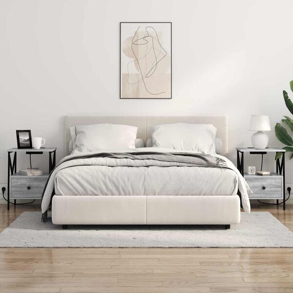 vidaXL Nočn&iacute; skř&iacute;ňka se z&aacute;suvkou 2 pcs &Scaron;ed&aacute; Sonoma 41,5 x 40,5 x 55 cm