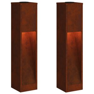 vidaXL Sol&aacute;rn&iacute; LED osvětlen&iacute; cesty 2 ks Tepl&aacute; b&iacute;l&aacute; 18 x 18 x 80 cm