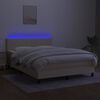 vidaXL Box spring postel s matrac&iacute; a LED kr&eacute;mov&aacute; 140x200 cm textil