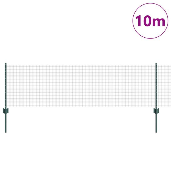 vidaXL Plot s sloupkem Zelen&aacute; 0,6 x 10 m Ocel a PVC