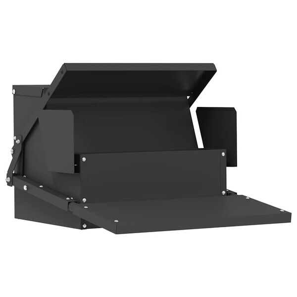 vidaXL Zásobník pro slepice s pedálem Černá 50 x 40 x 29 cm