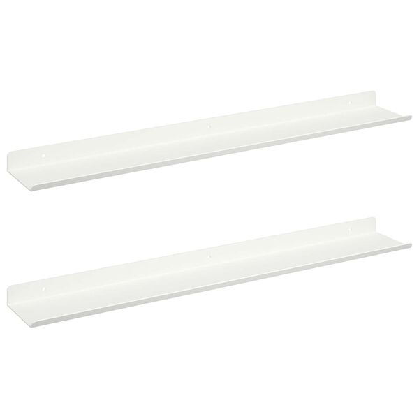 vidaXL Plovouc&iacute; police N&aacute;stěnn&yacute; 2 pcs B&iacute;l&yacute; 60 x 8,5 x 2,5 cm Ocel