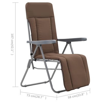 vidaXL Skládací zahradní židle s poduškami 2 ks hnědé