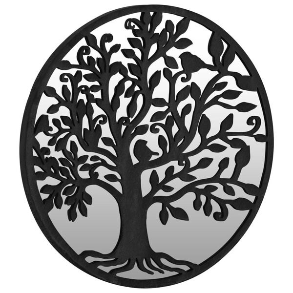 vidaXL Zrcadlo čern&eacute; 60 x 2,5 cm železo kulat&eacute; do interi&eacute;ru