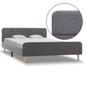 vidaXL R&aacute;m postele světle &scaron;ed&yacute; textil 120 x 200 cm