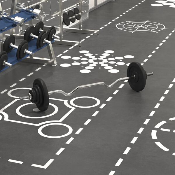 vidaXL Obouručn&iacute; činka se z&aacute;važ&iacute;m 30 kg litina a chromovan&aacute; ocel