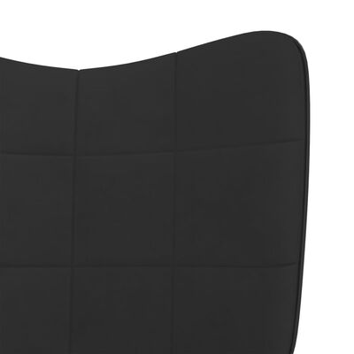 vidaXL Houpací křeslo se stoličkou černé samet a PVC