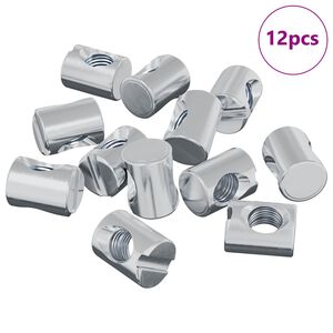vidaXL Plechov&eacute; matice 12 pcs Stř&iacute;brn&aacute; M6 x 13 mm (Průměr z&aacute;vitu x V)