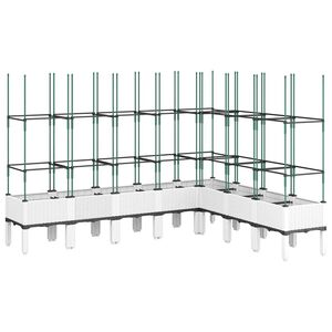 vidaXL Zahradn&iacute; truhl&iacute;k s trel&aacute;ž&iacute; b&iacute;l&yacute; 200 x 160 x 142,5 cm PP
