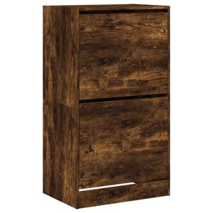 vidaXL Botn&iacute;k se 2 v&yacute;klopn&yacute;mi z&aacute;suvkami kouřov&yacute; dub 60 x 42 x 108 cm