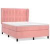 vidaXL Box spring postel s matrac&iacute; růžov&aacute; 140x200 cm samet