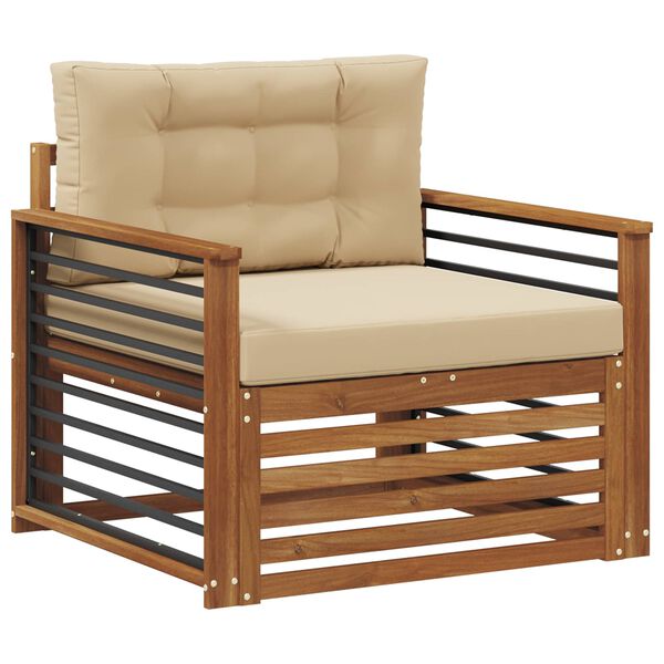 vidaXL Venkovn&iacute; pohovkov&aacute; souprava Masivn&iacute; ak&aacute;ciov&eacute; dřevo a polyester