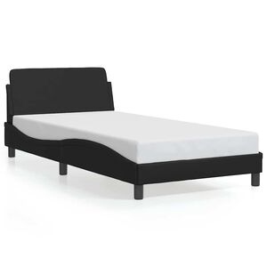 vidaXL R&aacute;m postele Dover čern&yacute; 100 x 190 cm uměl&aacute; kůže